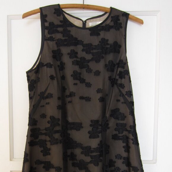 Leon Max Limited Edition Dress Black Silk Overlay Floral Size 8 - Picture 1 of 15